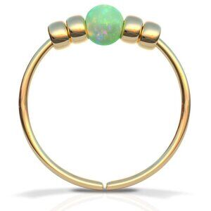 ⚡Gold Opal Bead Ring for Women Elegant Adjustable Band Minimalist Jewelry Gift